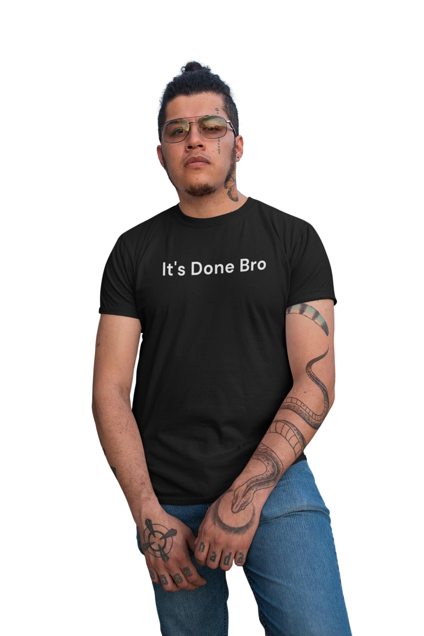 It's Done Bro Meme Black T-Shirt for Men | 180 GSM Bio-Wash Cotton Half Sleeve Tee-image-39