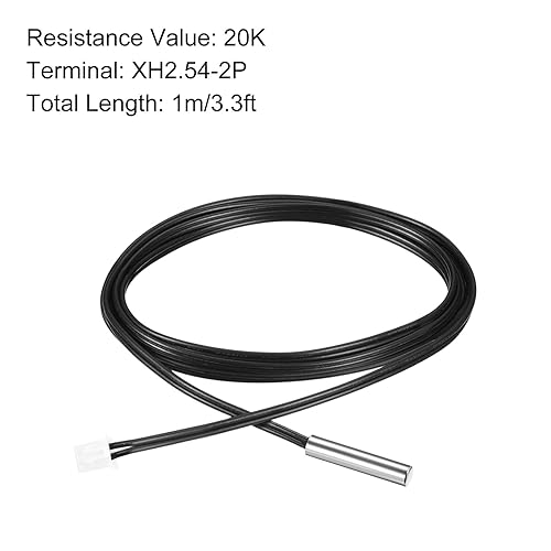 Miniatura 2 de Sonda de termistor NTC 20K 3.3ft impermeable de acero inoxidable sensor de temperatura, [para transmisor digital de temperatura]