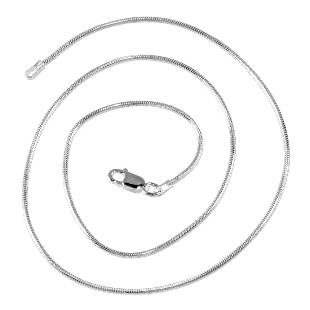 Vinani Damen Halskette 925 Silber - Schlangenkette für Frauen aus Italien hochwertig ohne Anhänger 1,2 mm aus 925 Sterling Silber S200