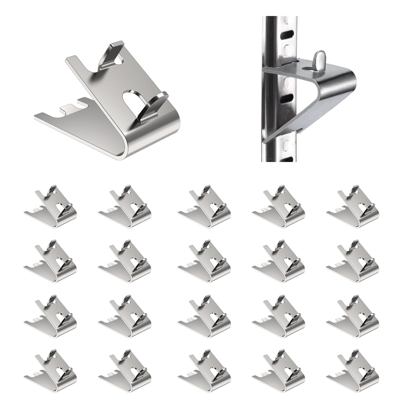 Stainless Steel Freezer Shelf Clips - 10 Pack -9