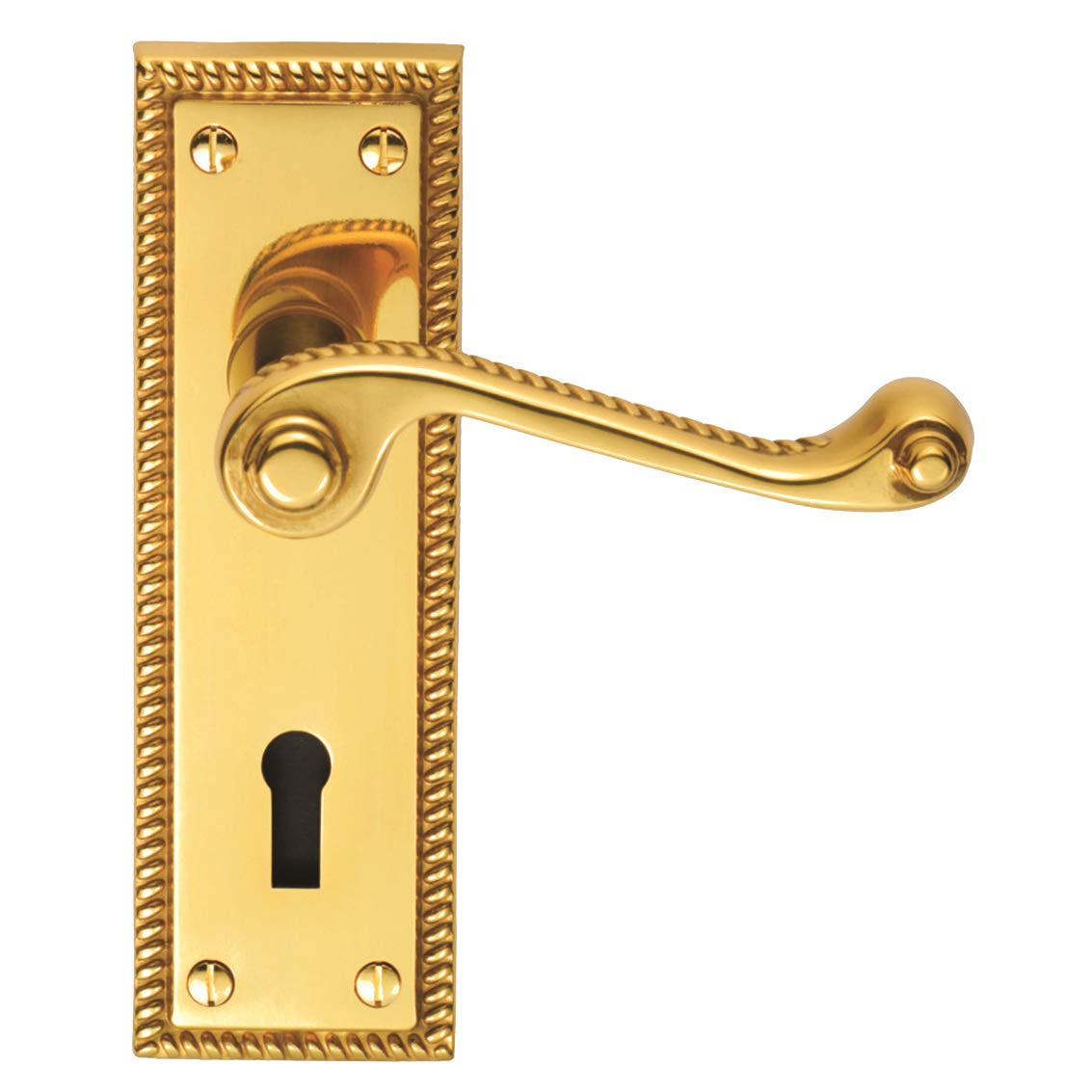 Georgian Lever ON Backplate - Lock 57MM C/C
