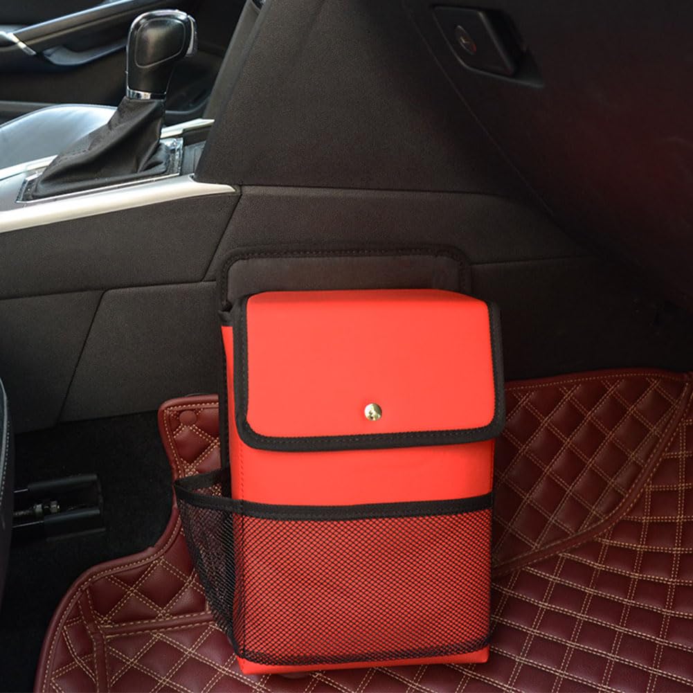 GTALIJHN Car Shoe Bags For Renault/Arkana/Austral/Avantime/Captur Clio/Kadjar/Koleos, Leather Boot Organiser Boxes Tote Organization Bag Durable Waterproof Storage for SUV, Truck, Sedan,Red
