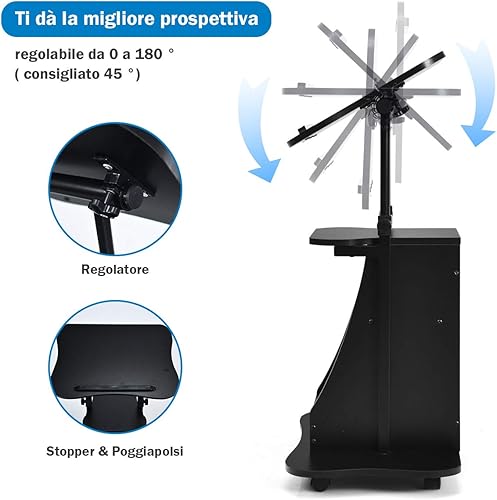Miniatura 6 de MAT Expert - Podio para computadora portátil de pie, soporte de podio móvil ajustable en altura, atril sentado a pie, escritorio de conferencia con