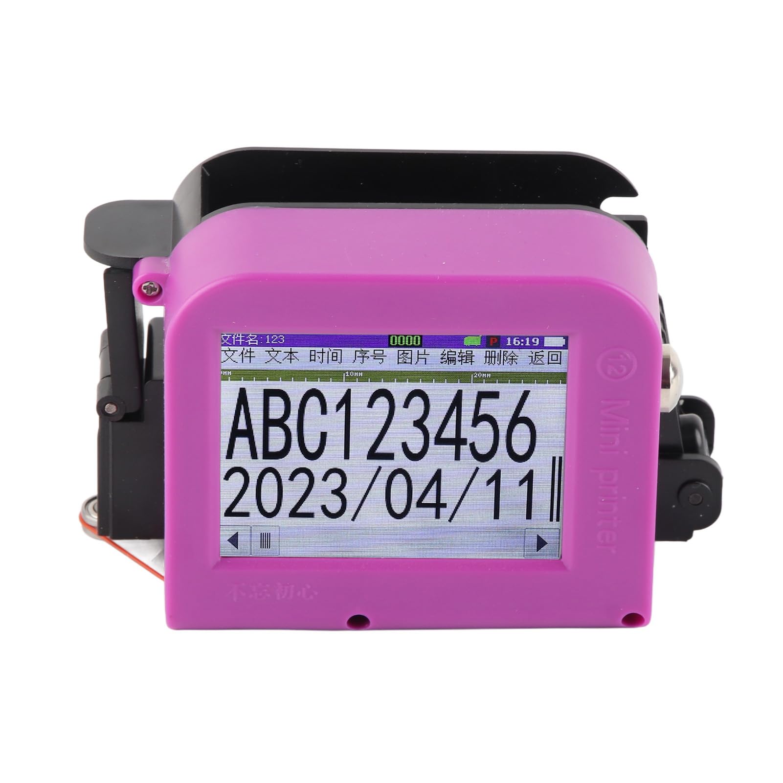 Fafeicy Impresora de Inyección de Tinta Portátil DP19, Pantalla Táctil LED, 20W, Altura de Impresión 12,7mm, Batería 1200mAh