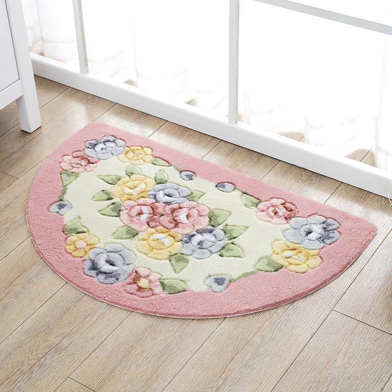 Alfombra Baño Flores Rosas Alfombras Baños Microfibra Alfombra Ducha Antideslizante Alfombrilla Baño Rápida Absorción del Agua Alfombra de Baño Ultra Suave Lavable a Máquina60×90cm