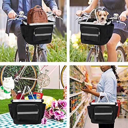 MATTISAM Bike Basket Front Handlebar, Quick Release Bicycle Basket Multi-Purpose Detachable Folding Small Pet Carrier… - Image 6