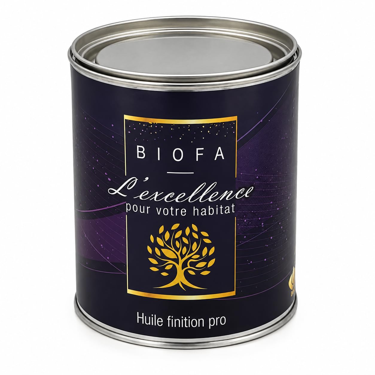 Huile finition pro 1L BIOFA - Huile à base de cuisson d'huile et résine pour parquets, meubles et panneaux OSB, finition satinée antistatique, usage intérieur