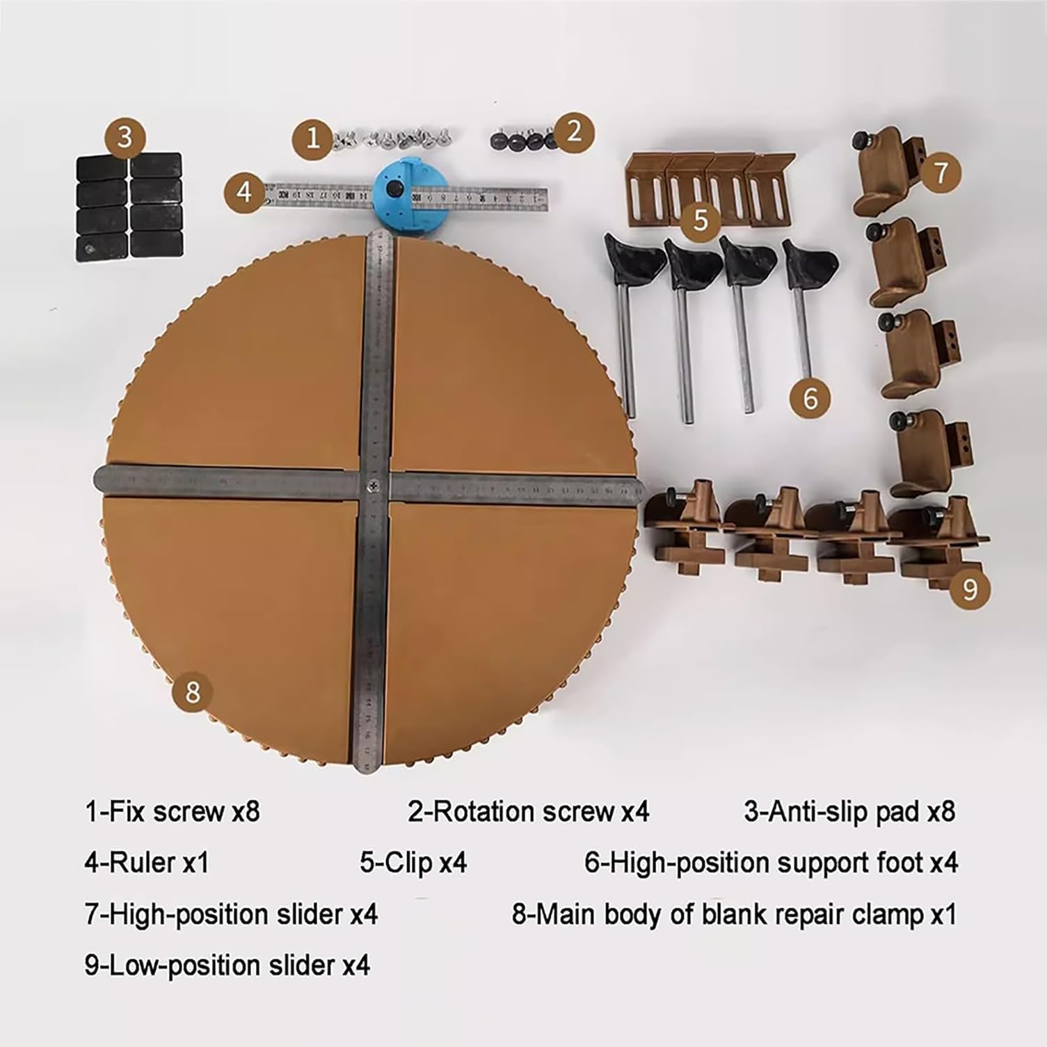 Mandrino da Rifilo, Morsetto per Piatti Ceramici con 4 Cursori Antiscivolo