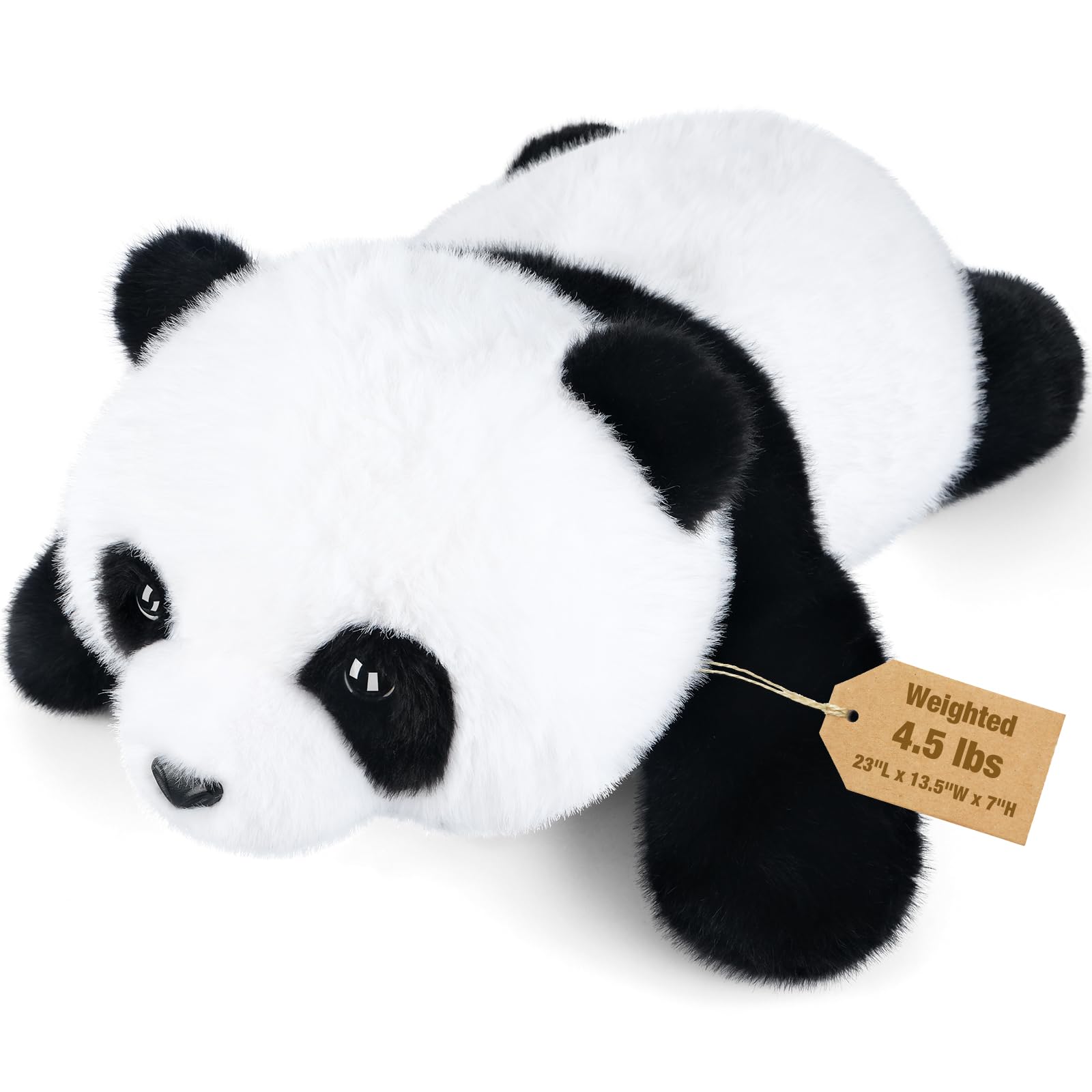 23" & 4.5 lbs Panda Weighted Stuffed Animals for Comfort, Cuddly & Soft Kids' Plush Toy Pillows for Companion, Large Plushies with Removable Ceramsite Bag, Gifts for Adults, Kids, Boys and Girls