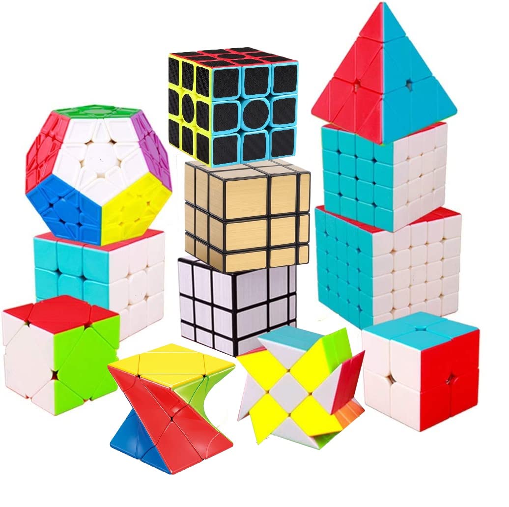 AUTHFORT 12 Pack Large Speed Cubes Set Wca Competition Magic Cube Kinds 2X2 3X3 4X4 5X5, Black Carbon 3X3, Twist, Mirror, Pyraminx Megaminx Skewb Cube Puzzle Toys Stickerless, Kids (B0B5LCV21D) Amazon Price History, Amazon Price Tracker