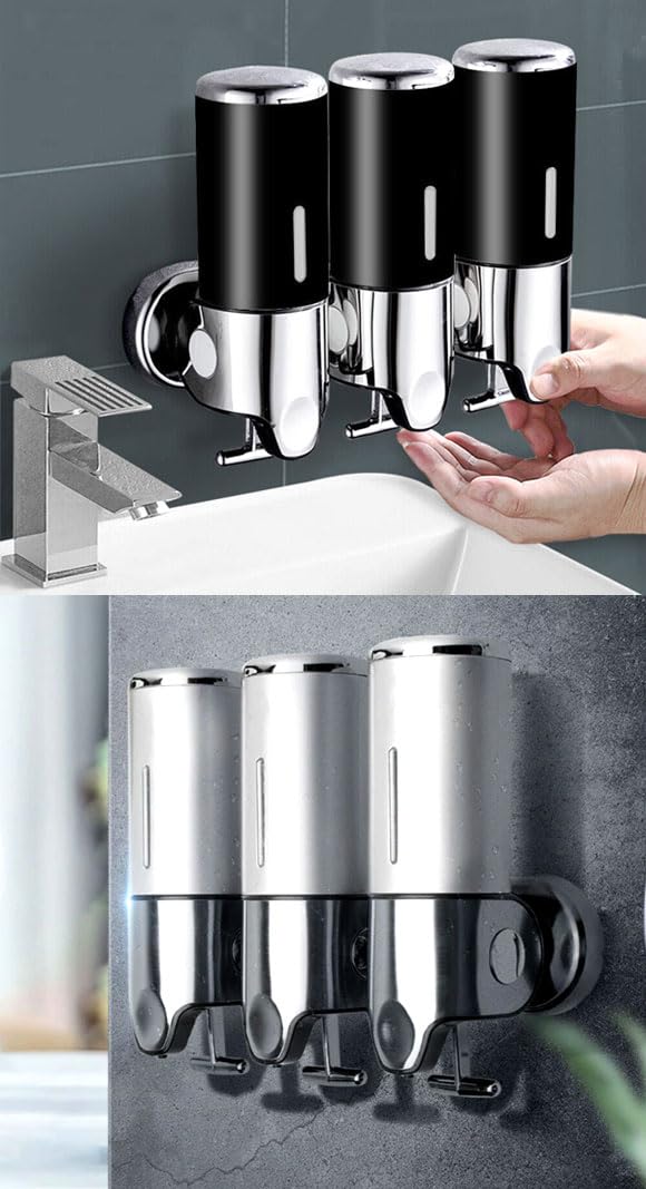 Amazon｜ソープディスペンサー 2連 レッド ABS＆ステンレス製