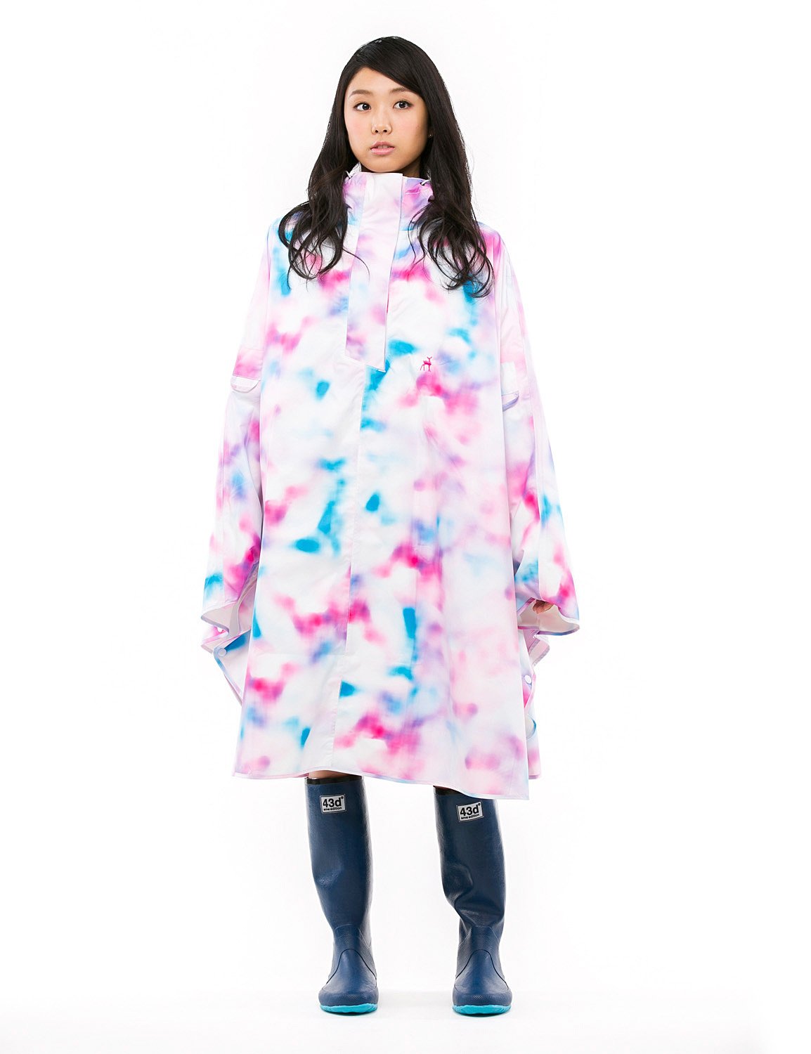 43Degrees Coloful Waterproof Raincoat Rain Poncho - Tie dye A -