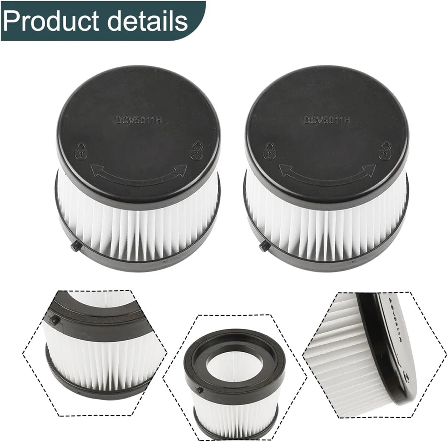4/8PCS DCV5011H Replacement Filters Compatible For DEWALT，Compatible For Milwaukee，Handheld Vacuum Cleaner Washable Filter(8PCS)