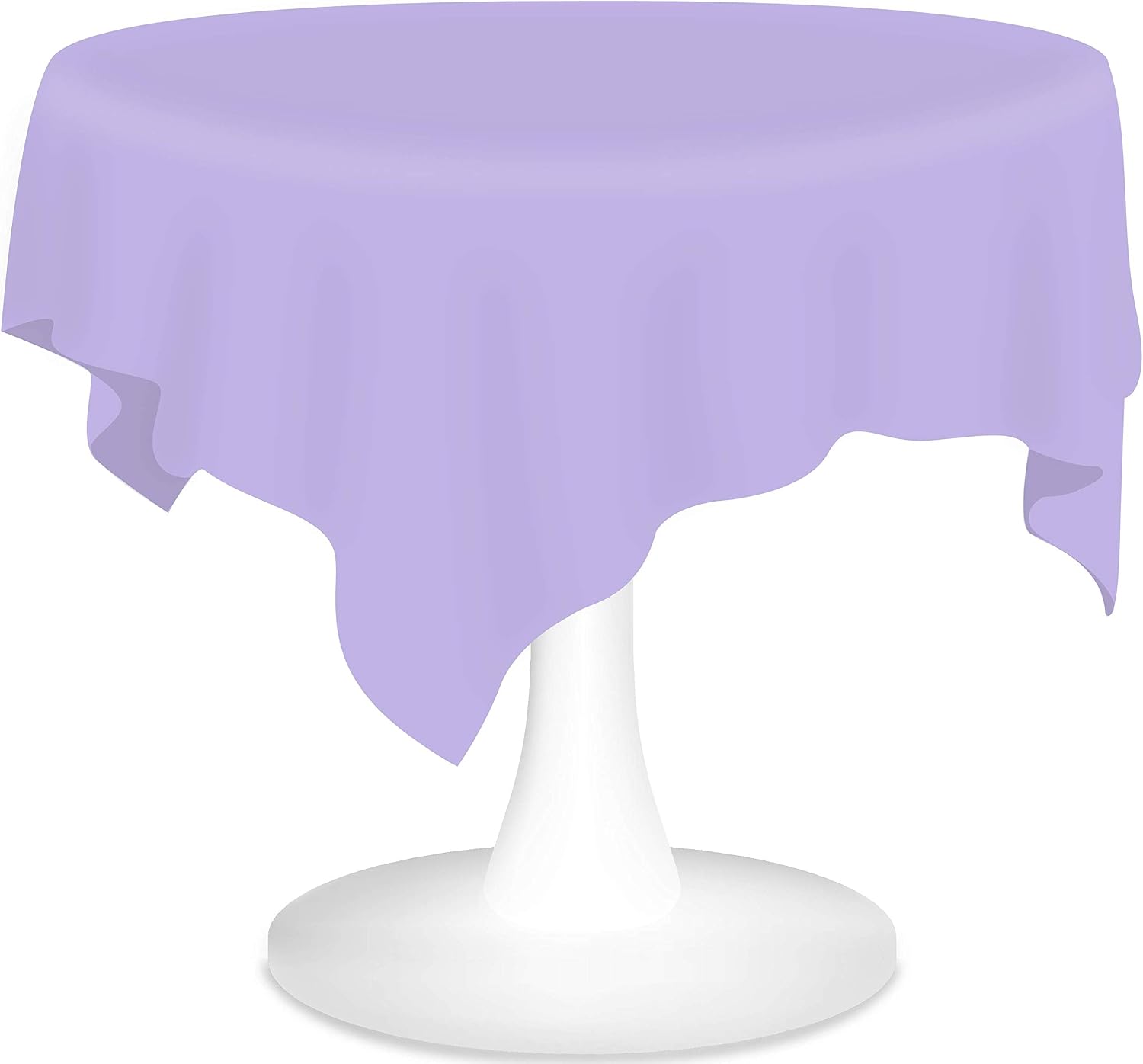 Lavender Plastic Tablecloths 12 Pack Disposable Table Covers 84 Inches Circle Shower Party Tablecovers PEVA Vinyl Table Cloths for Round Tables up to 6 ft and Picnic BBQ Birthday Wedding Banquet