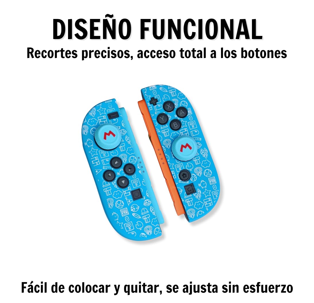 MME Funda de Silicona para Joy-con Switch 2, Antideslizante y Suave al Tacto, Protección para Mandos contra Desgaste y arañazos, Accesorios Switch 2 (Mario Azul) - 3