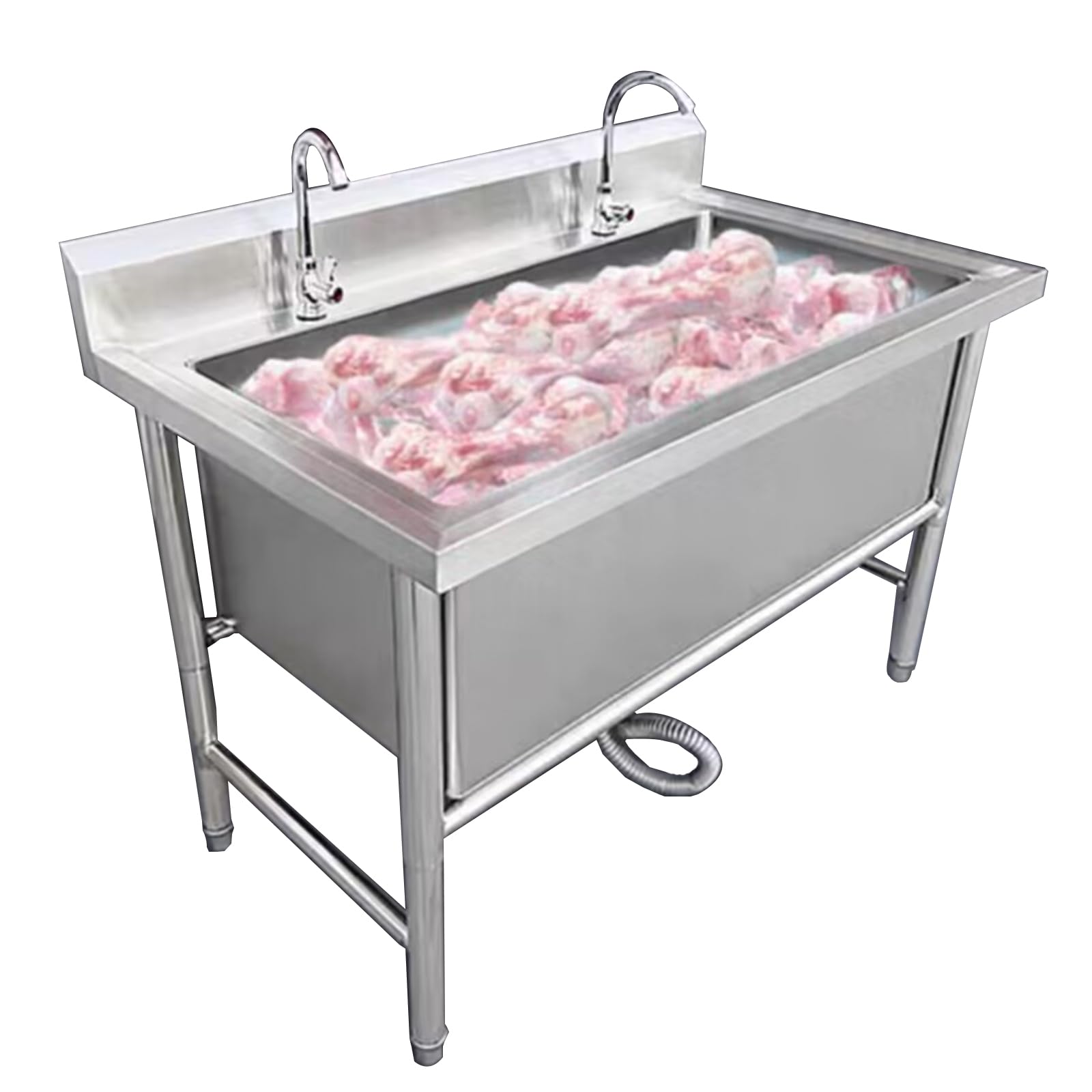 YNIYUJKL Laundry Room Drop Sink Stainless,Freestanding Utility Sink Commercial Sink For Restaurant, Stainless Steel