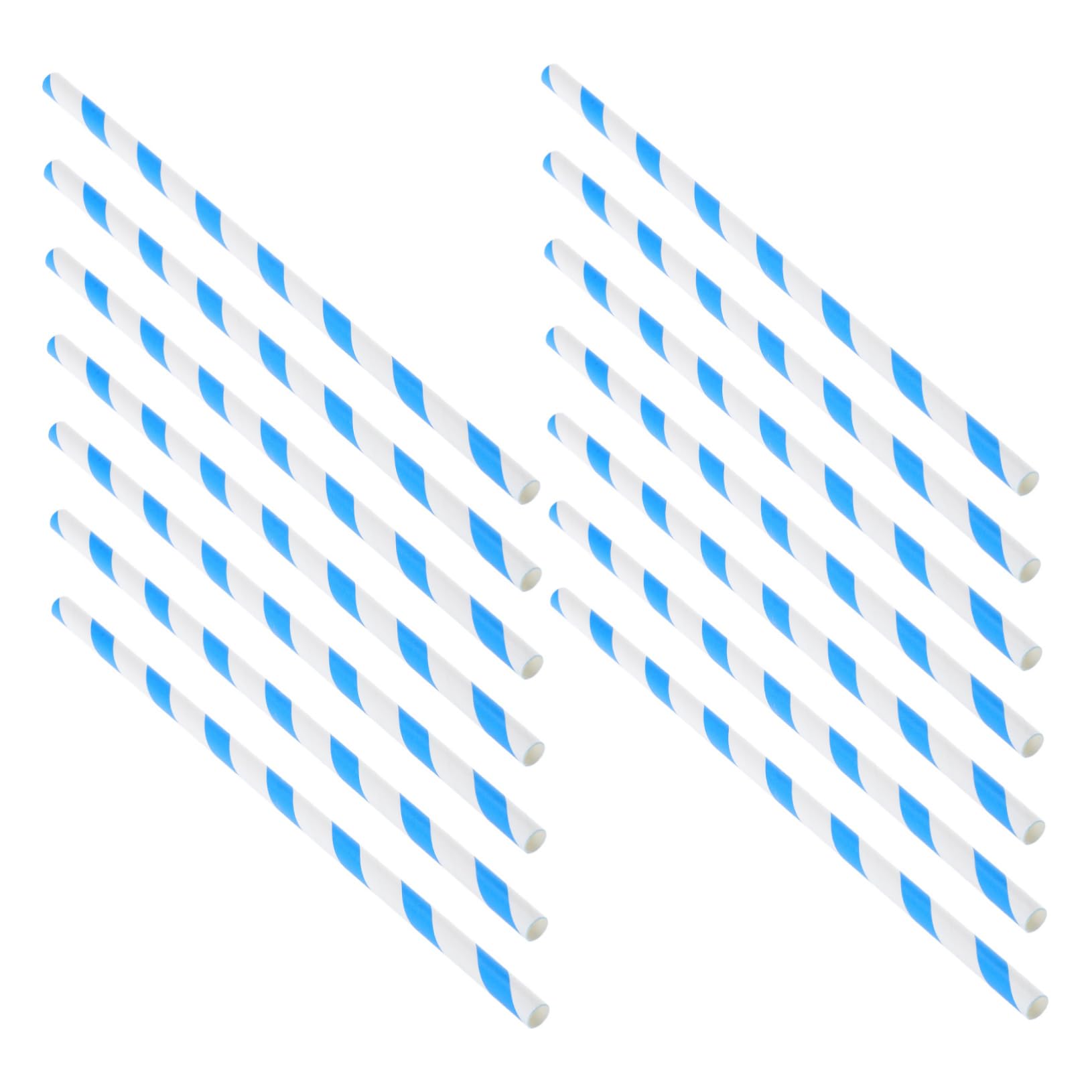 COLLBATH 50Pcs Cotton Candy Cones Striped Paper Sticks for Automatic Cotton Candy Machines for Homemade Desserts Parties and Events Blue White Design