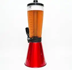 Torre De Chopp Cervejeira 3,5 L Copo Acrílico 2 Refil Vermelha