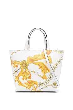 VERSACE JEANS COUTURE Women's White Reversible Baroque Tote VERSACE JEANS COUTURE Women's White Reversible Baroque Tote