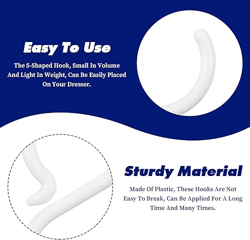 Miniatura 3 de 30 ganchos en S de plástico, ganchos en S de 2.5 pulgadas para colgar, fácil bloqueo, sin óxido, gancho de plástico para colgar cocina, sala de