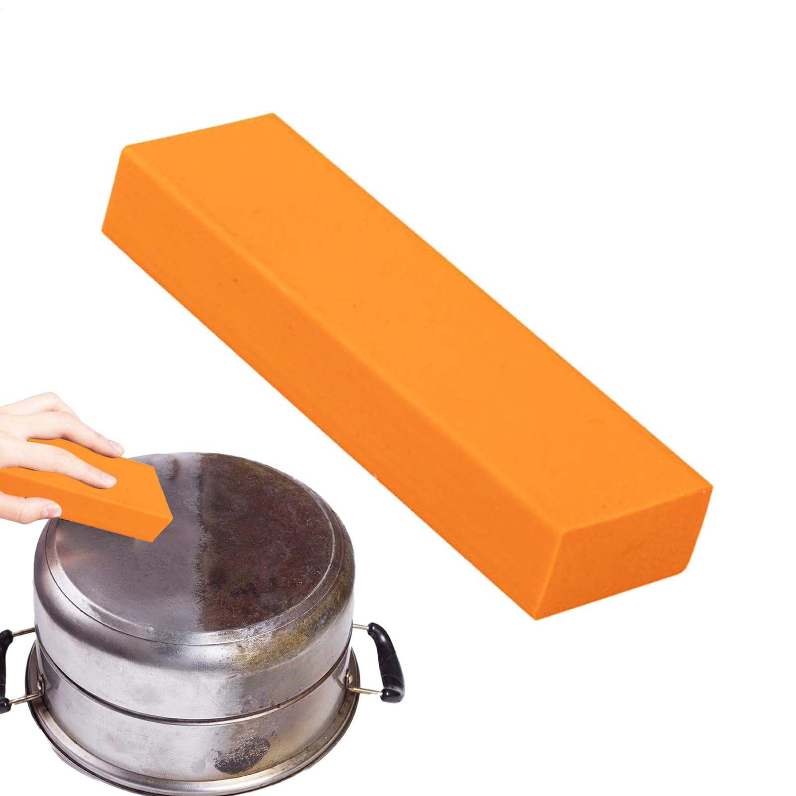 Rust Eraser for Metal - Abrasive Rubber Scrubber Block In Orange, Stainless Cleaner | Decontamination Pad for Kitchen Knives, Cleaning Tool