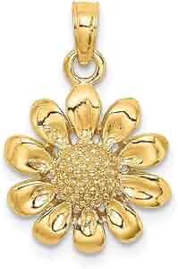 ★daisy★♡14kgf Amazon.com: FB Jewels 14K Yellow Gold Sunflower Daisy 2D