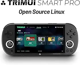 Emulador Video Game Console Trimui Smart Pro Mini Game, SD 64 GB, Tela HD IPS de 4,9 Pol, Sistema Linux, Suporte a Mais de 5500 Jogos Clássicos, Gamepad sem Fio 2.4G/5G, WiFi Bluetooth - Preto.
