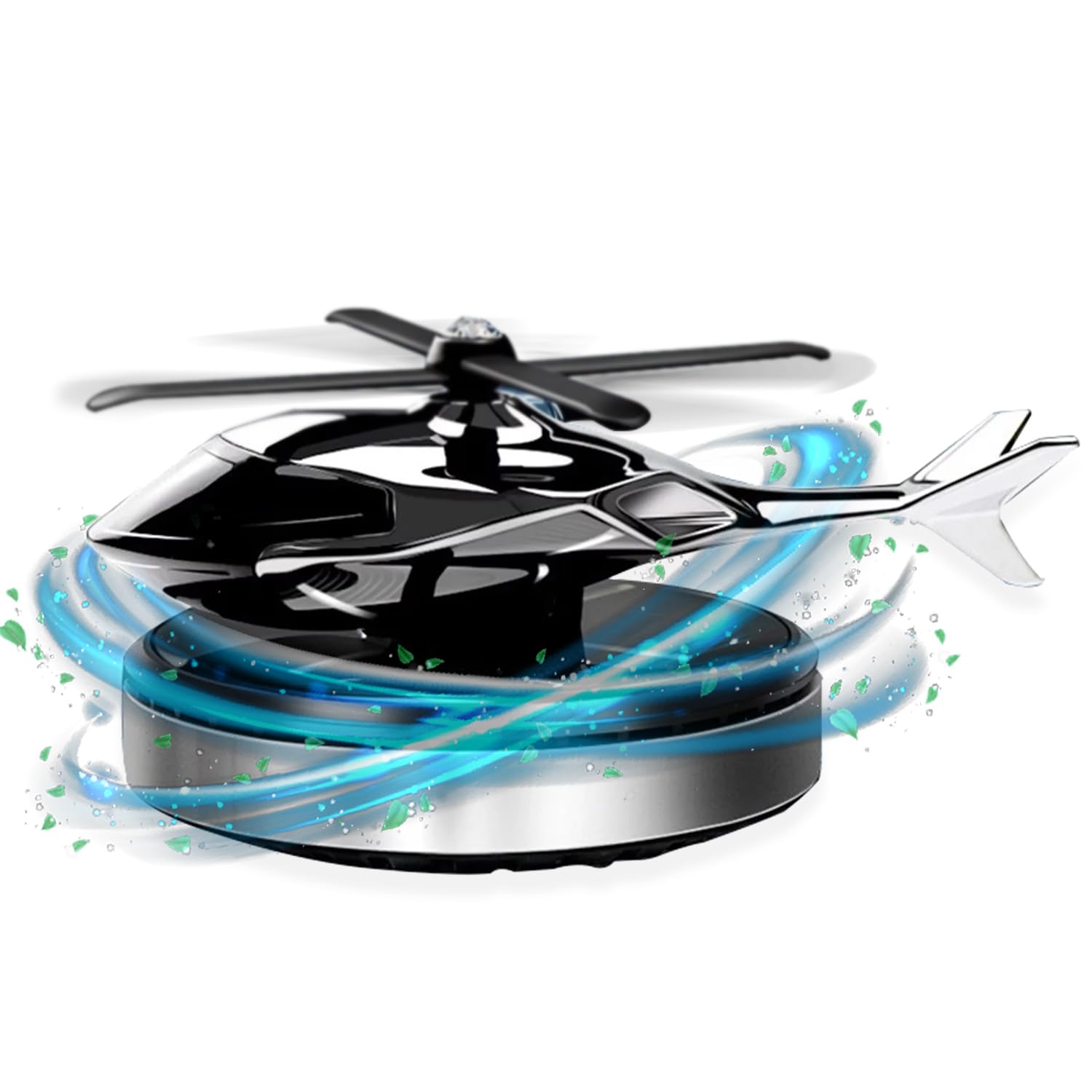 ECASA™ Solar Energy Rotating Helicopter Aroma Diffuser, Helicopter Car Air Fresheners, Aromatherapy Helicopter Shape Automotive Air Outlet Propeller for Car Home Office
