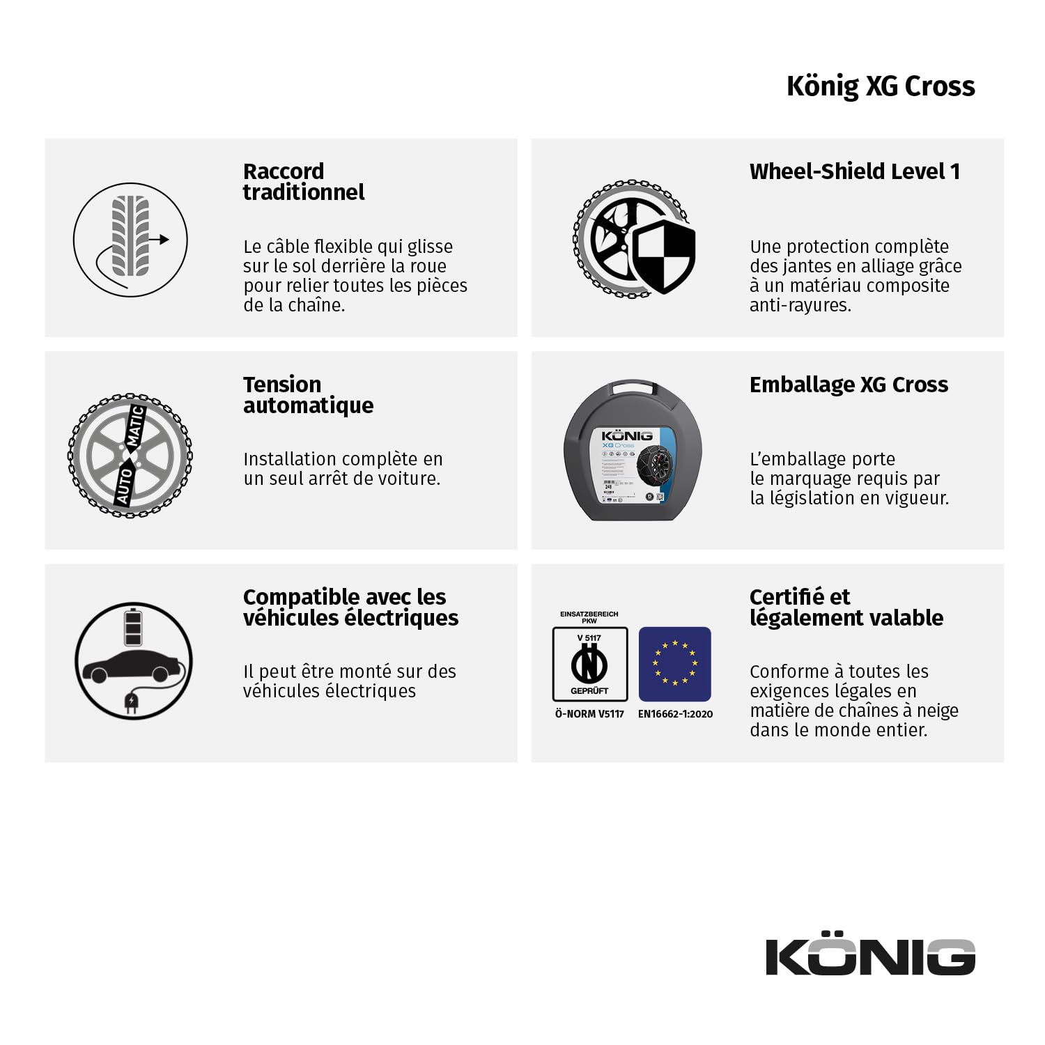 KÖNIG XG Cross 253 Chaînes à neige
