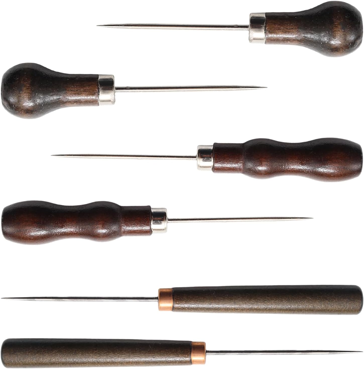 Mormchlots 6pcs Durable Awl Tool Set,Leather Punch Scratch Awl Tool Gourd Shape Handle,Versatile Marking Tool for Leather Sewing/Crafts Wood Shoe Repair