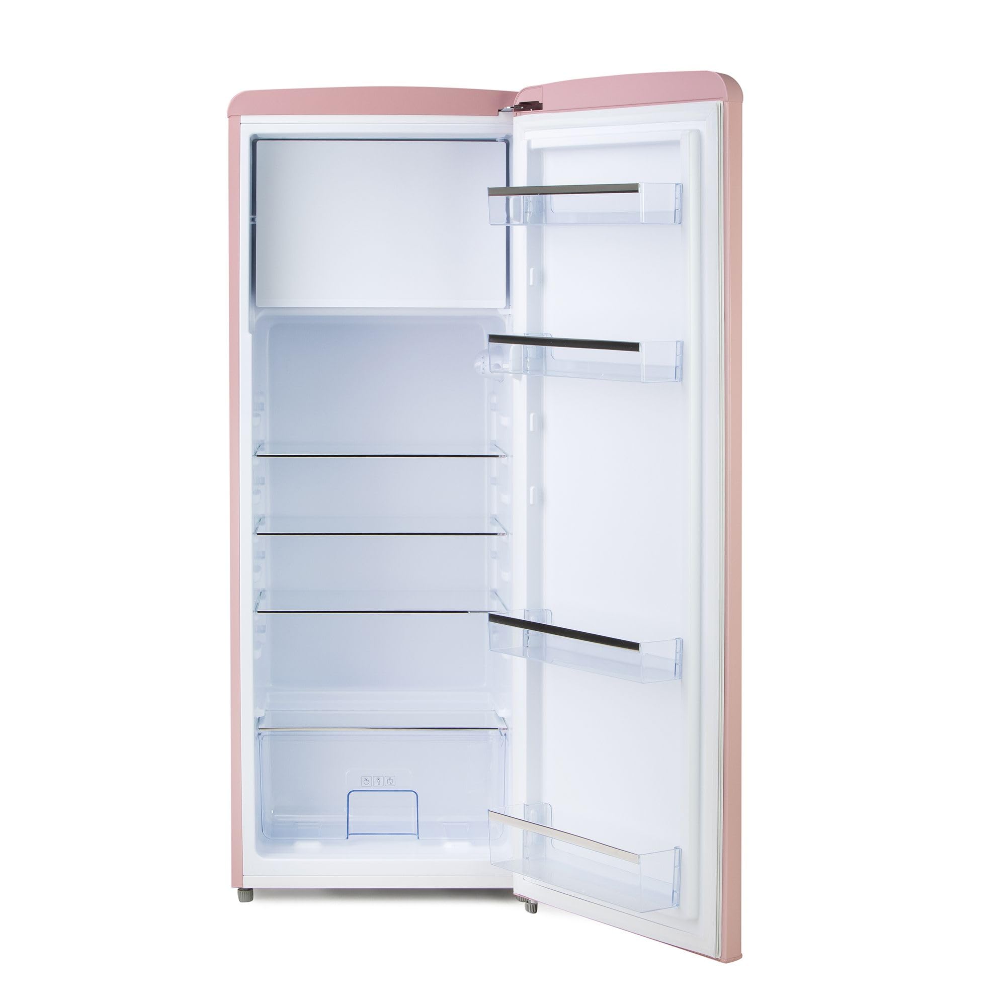 DOMO Vintage DO91708R Lodówka Podwójne Drzwi Retro Różowa 144 cm CL. D