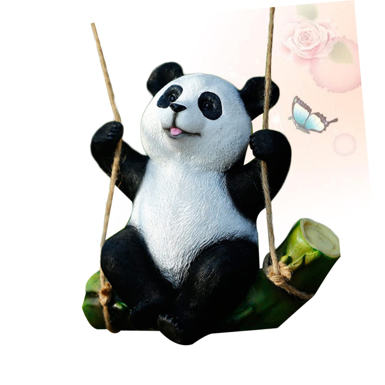Toddmomy Estatua de Resina para Jardín Estatua de Animal Panda Columpio Decoración Resistente a La Intemperie para Patio