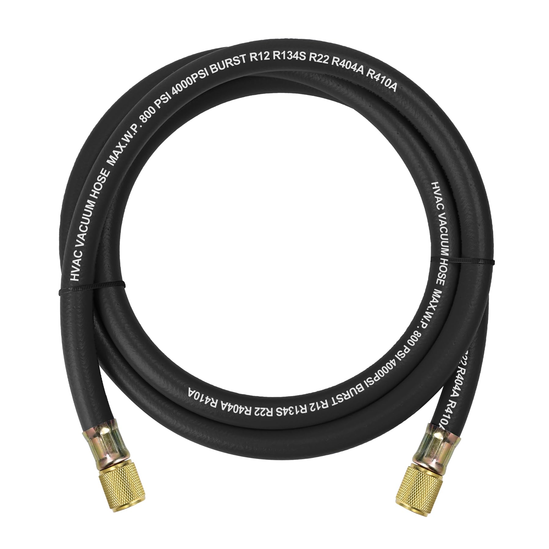 2026 Upgrade HV1 – 3/8 Zoll Vakuumschlauch, 1,5 m, Armaturen: 3/8 Zoll x 3/8 Zoll, Arbeitsdruck: 800 (Psi), Berstdruck: 4000 (Psi), kompatibel mit den meisten Kühl- und Klimaanlagengeräten, schwarz