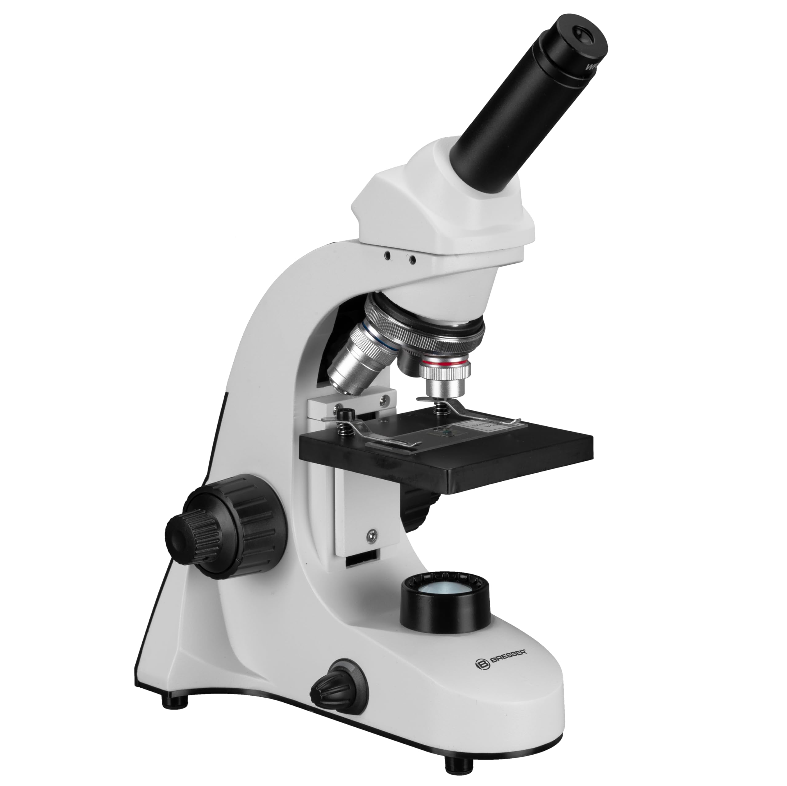 Bresser Microscopio 40x-1600x con Luz LED Superior e Inferior Enfoque Fino & Soporte para Smartphone