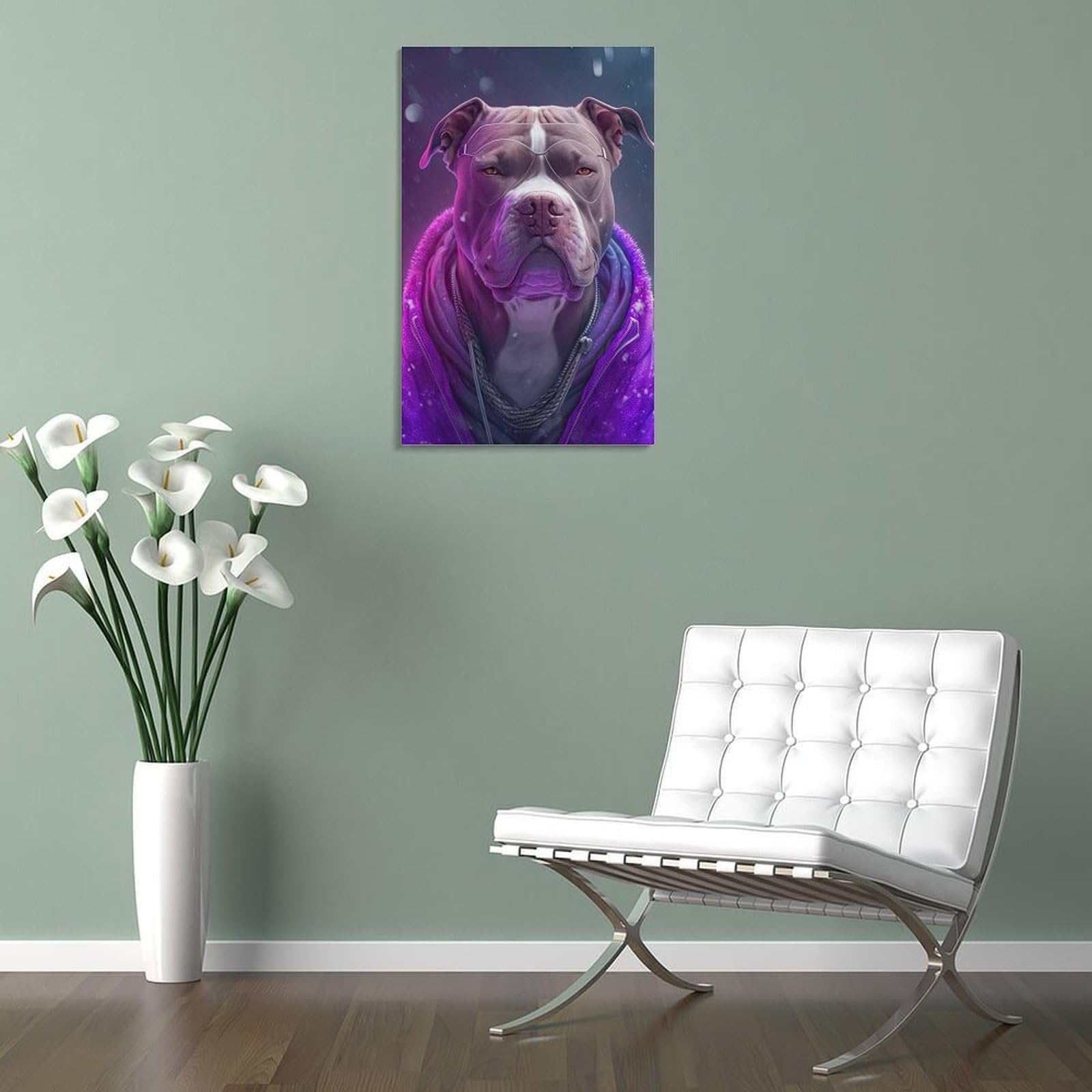 Stampa su tela, motivo "Beagle" hip-hop, poster e stampe, decorazione da parete per soggiorno, camera dei ragazzi, 50 x 75 cm