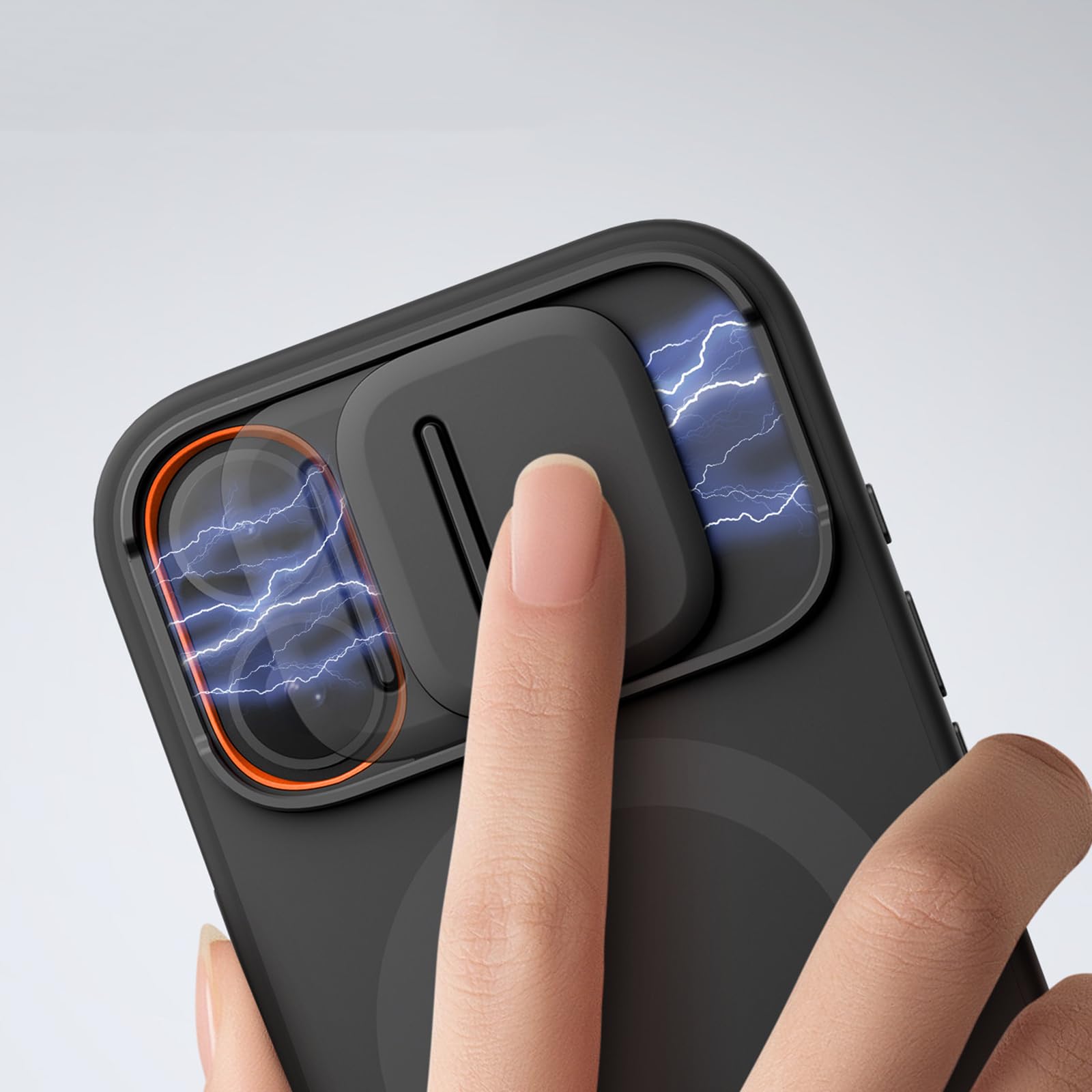 Magnetyczne etui do iPhone'a 17/17 Pro/17 Air/17 Pro Max, składana metalowa podpórka z osłoną ochronną na aparat, powłoka zapobiegająca upadkowi (niebieskie, 17 Air)
