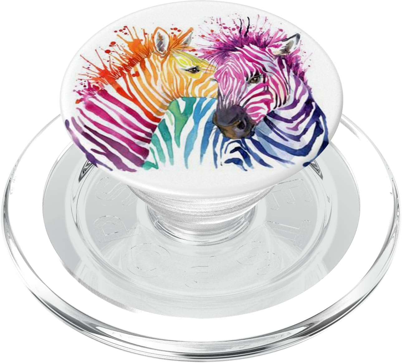 Watercolor Colorful Zebra Print Pop Mount Socket Zebra Print PopSockets PopGrip: Swappable Grip for Phones & Tablets PopSockets MagSafe PopGrip for iPhone