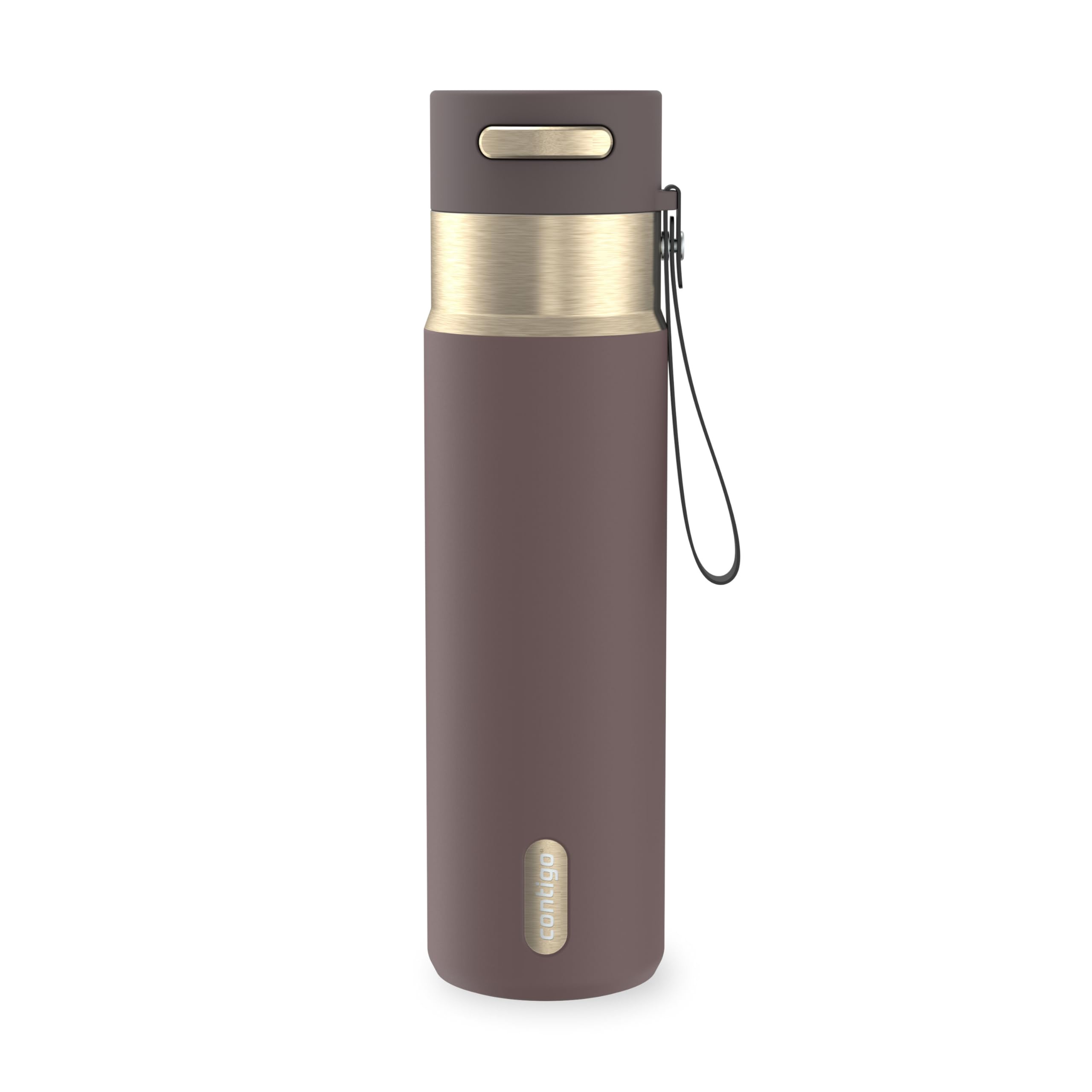 Contigo AutoSeal 24 oz Stainless Steel Vacuum-Insulated Water Bottle with Leakproof Push-…