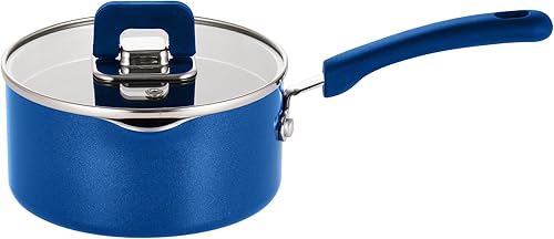 NutriChef Cacerola con tapa antiadherente, elegante, utensilios de cocina con perilla plegable, 1.5 cuartos de galón, funciona con el modelo