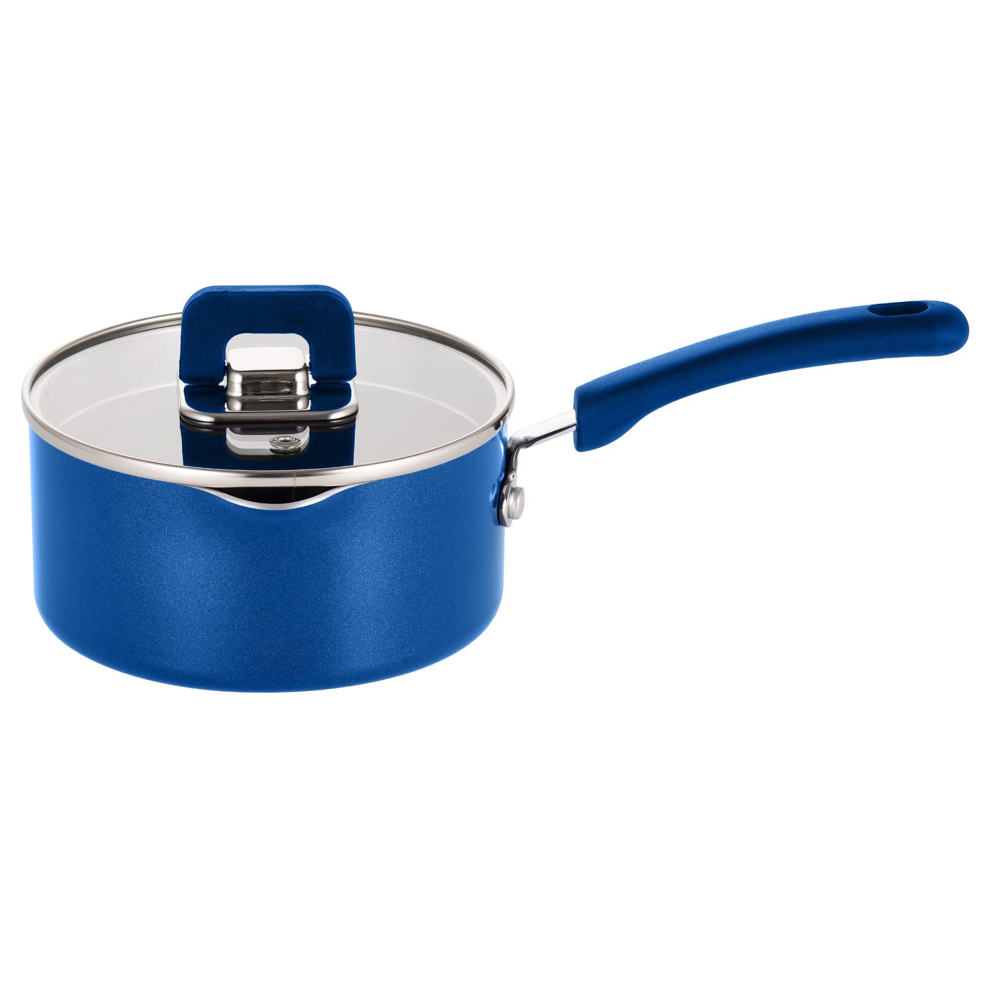 NutriChef Pentola con coperchio, antiaderente, elegante, con pomello pieghevole, 1,5 litri, compatibile con i modelli: NCCWSTKBUL (blu), taglia unica
