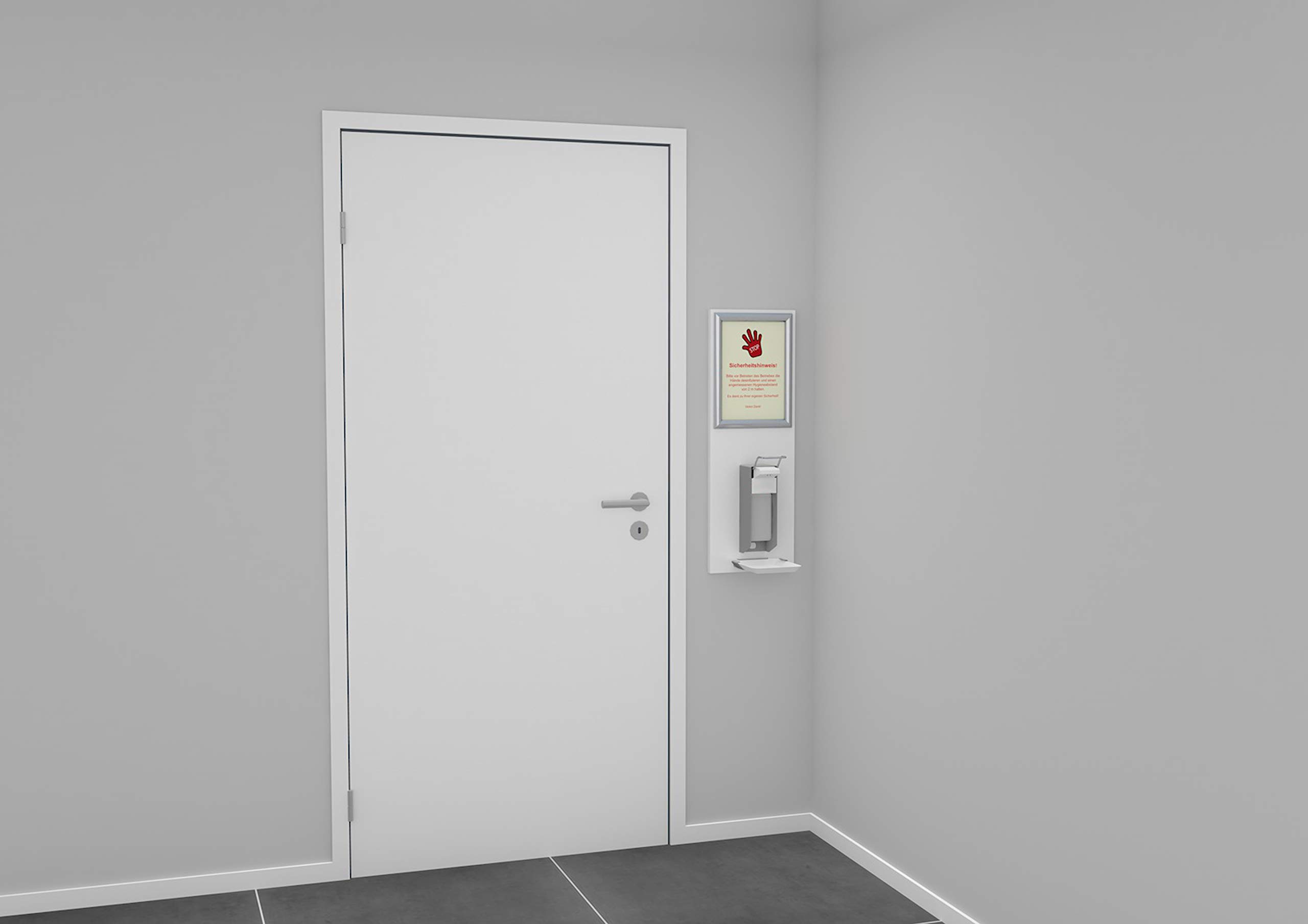 Desinfektionsspender Hand Desinfektionsstation zur Wandmontage Desinfektionsmittelspender 500ml inkl. wechselbarem Infoschild und Abtropfschale