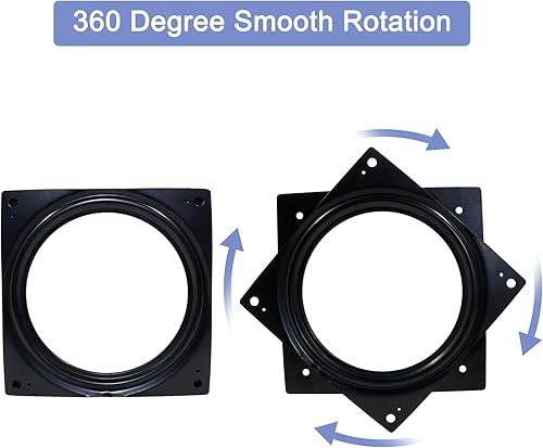 Miniatura 8 de Suiwotin Juego de 2 platos giratorios cuadrados Lazy Susan de 3 pulgadas, resistentes, con rodamiento de bolas de acero, bandeja giratoria para mesa