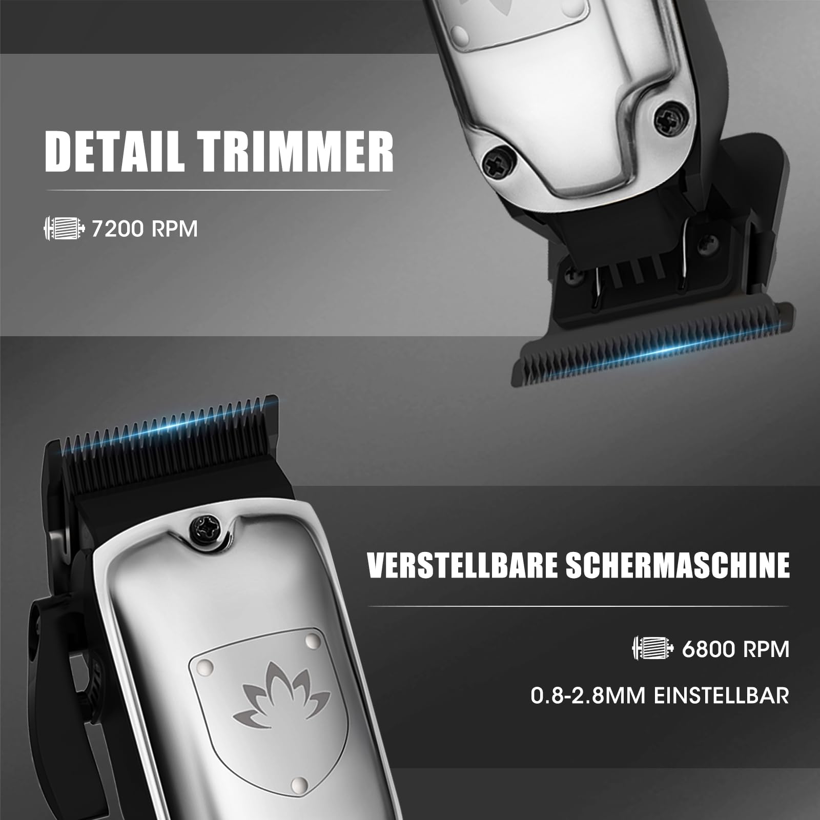 Suttik 4 in 1 Haarschneider Set Männer Haartrimmer Bartschneider Nase Ohr Trimmer Professionelle elektrische Rasierapparat Rasierer Wiederaufladbare Barbier-Kit Geschenke für Ihn