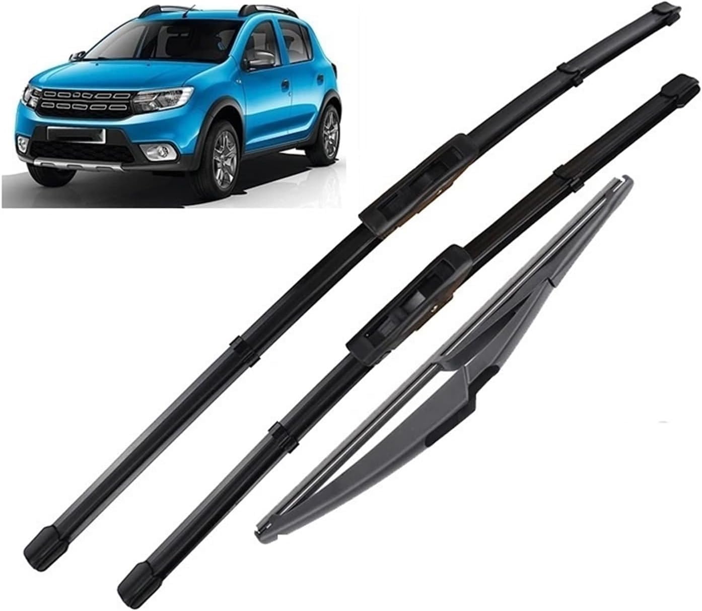 MadongJ Windshield Windscreen Wiper Blades for Dacia Renault Sandero 2015-2019, Replacement Blades All-Weather Performance Streak-Free Windshield Wipers