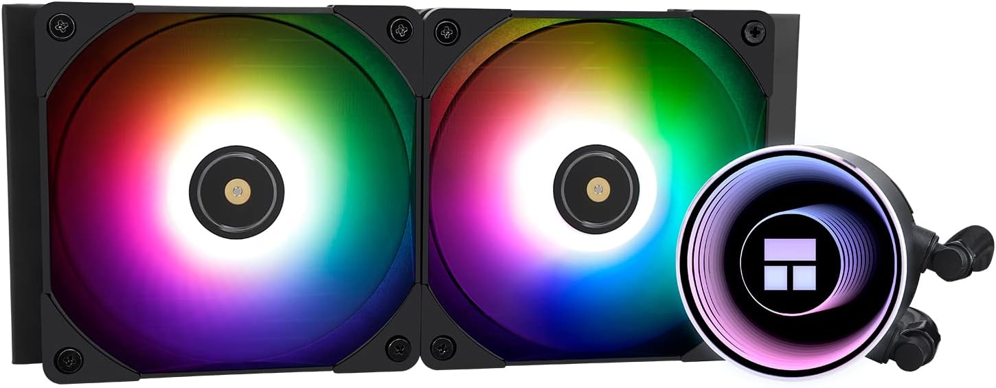 Thermalright Frozen Notte 240 Black ARGB Water Cooling CPU Cooler, 240 Black CPU Cooler Specifications, Double PWM Fans, SFDB V2 Bearings, Suitable for AMDAM4 AM5,Intel LGA 17001150115112002011