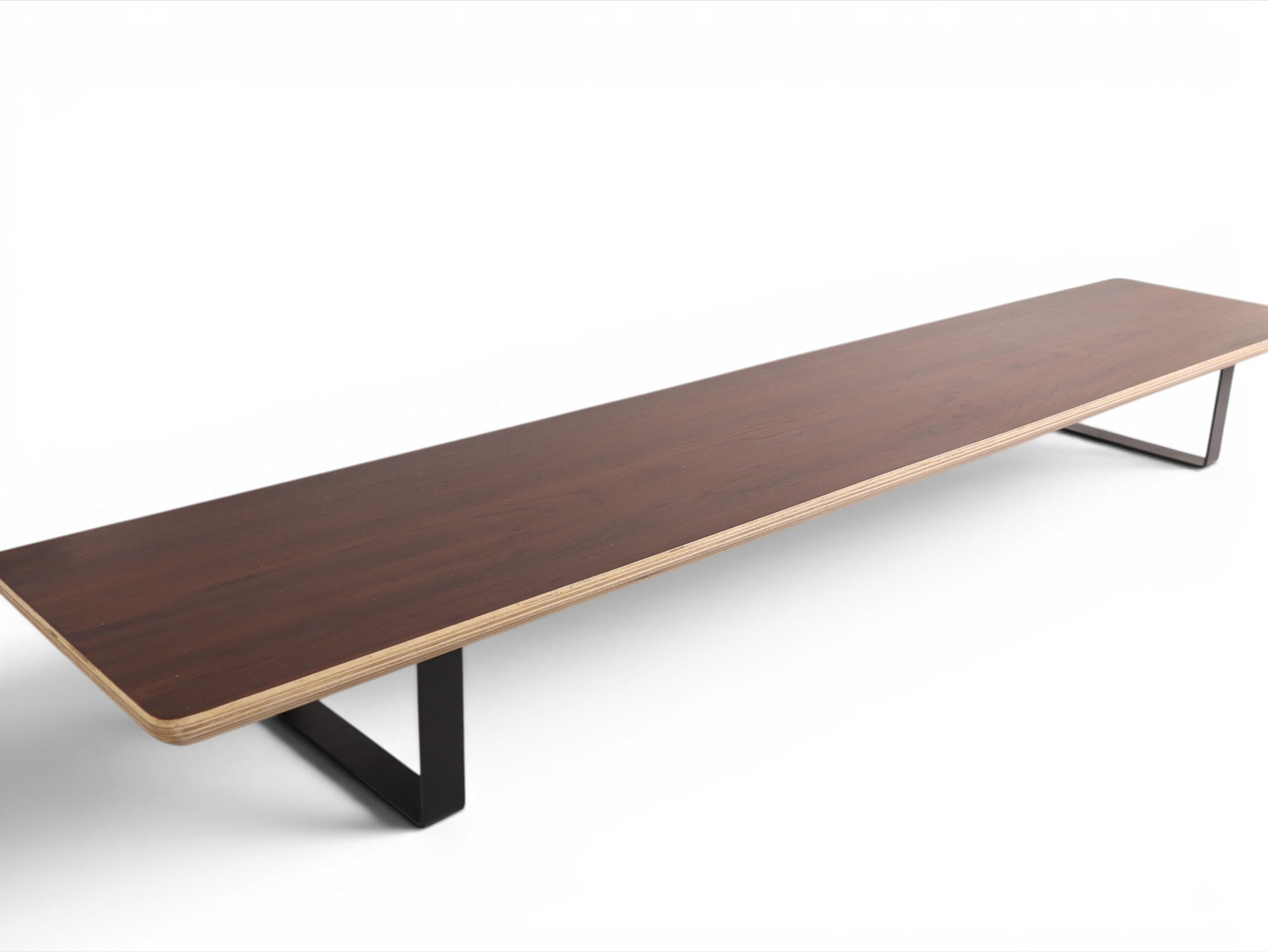 Wooden Monitor Stand | Desk Shelf with Metal Legs | Ergonomic Monitor Riser for Home Office Desktop Setup | NO MDF | NO PARTICLE BOARD | Oakywood Inspired | WALNUT | 106 cms-image-28