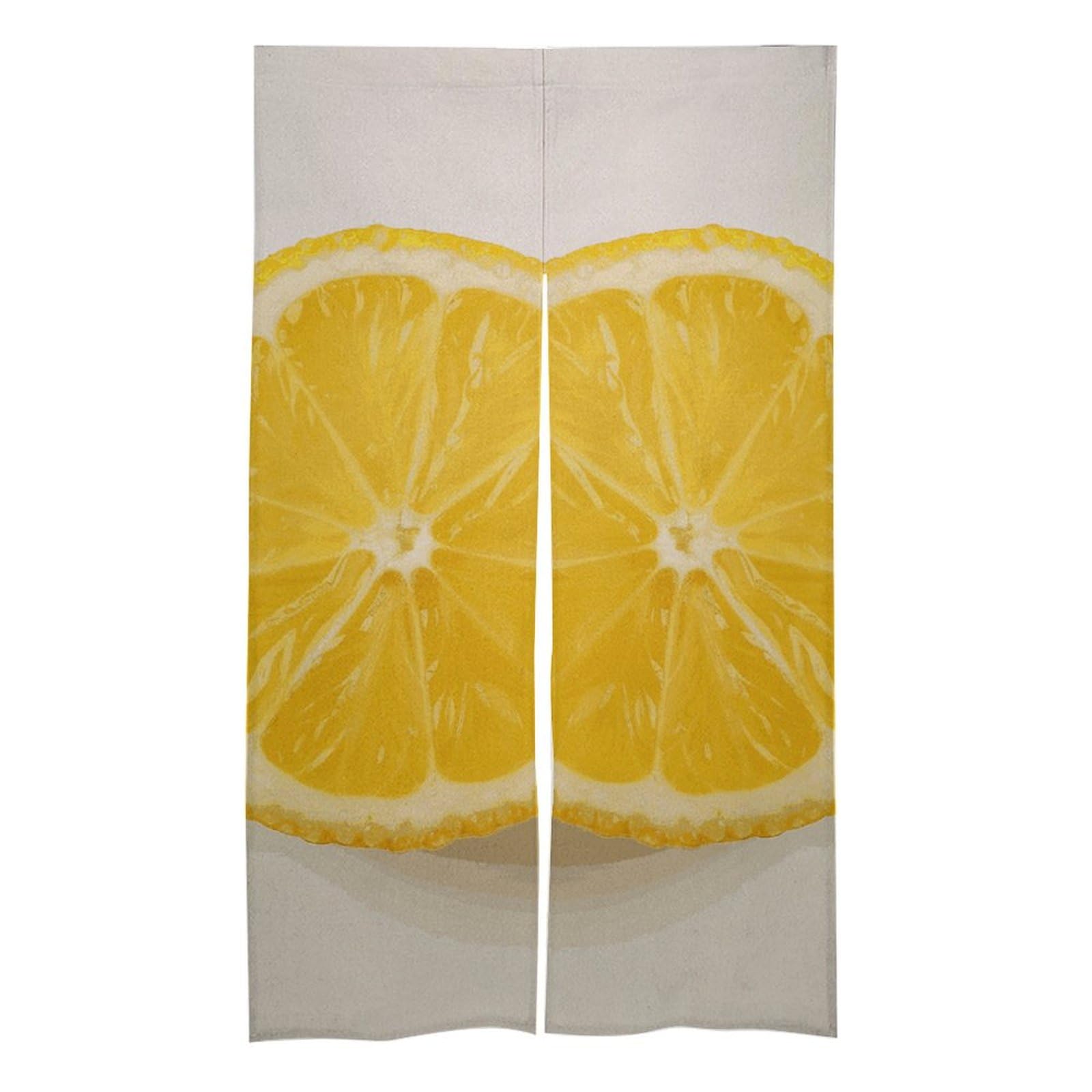 Rideau de porte cuisine motif citron pour entrée et salon chaleureux