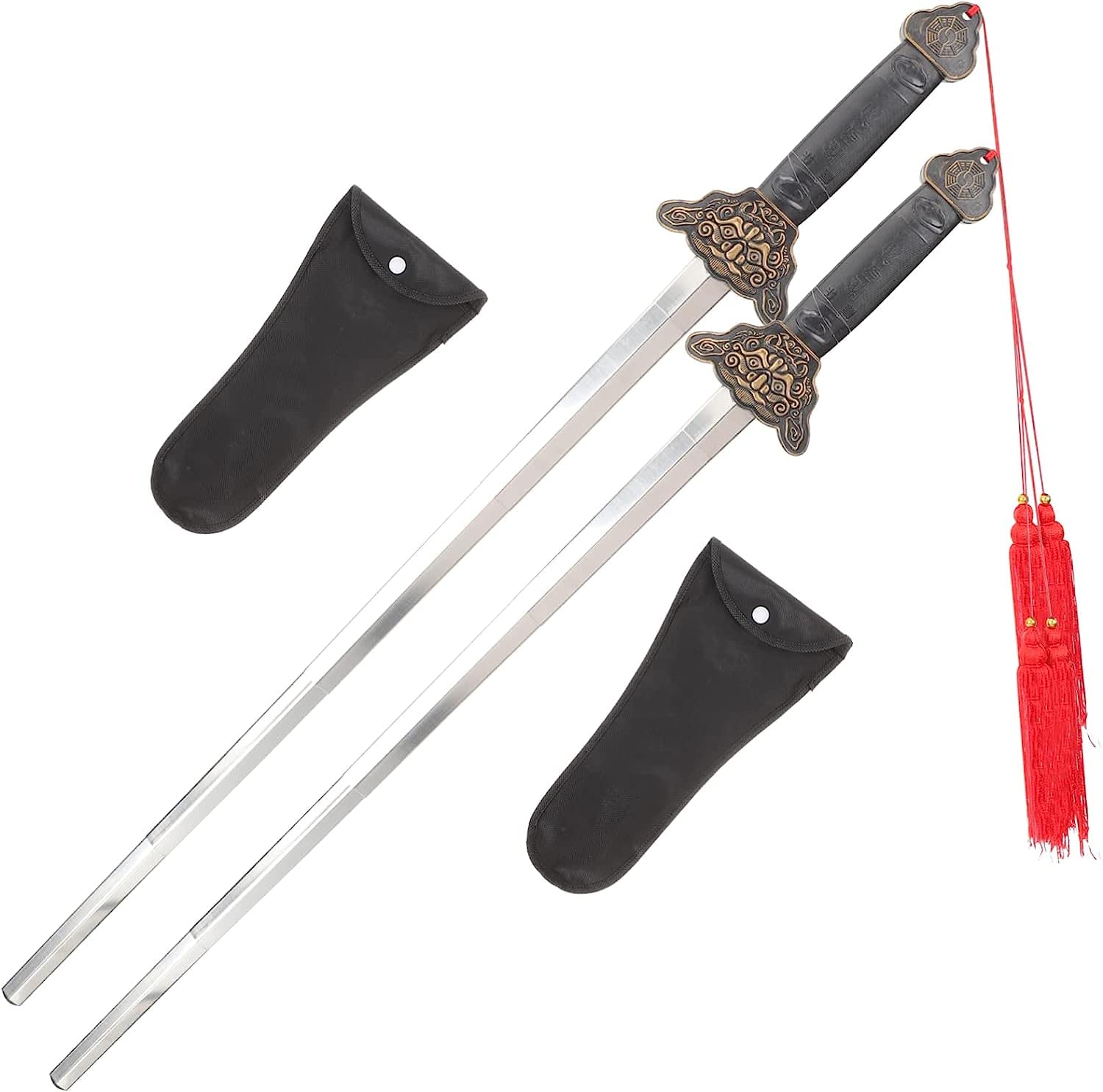 2 Sets Swords Chinese Retractable Swords Morning Exercise Sword Kung Fu Performance Swords for Practice Training