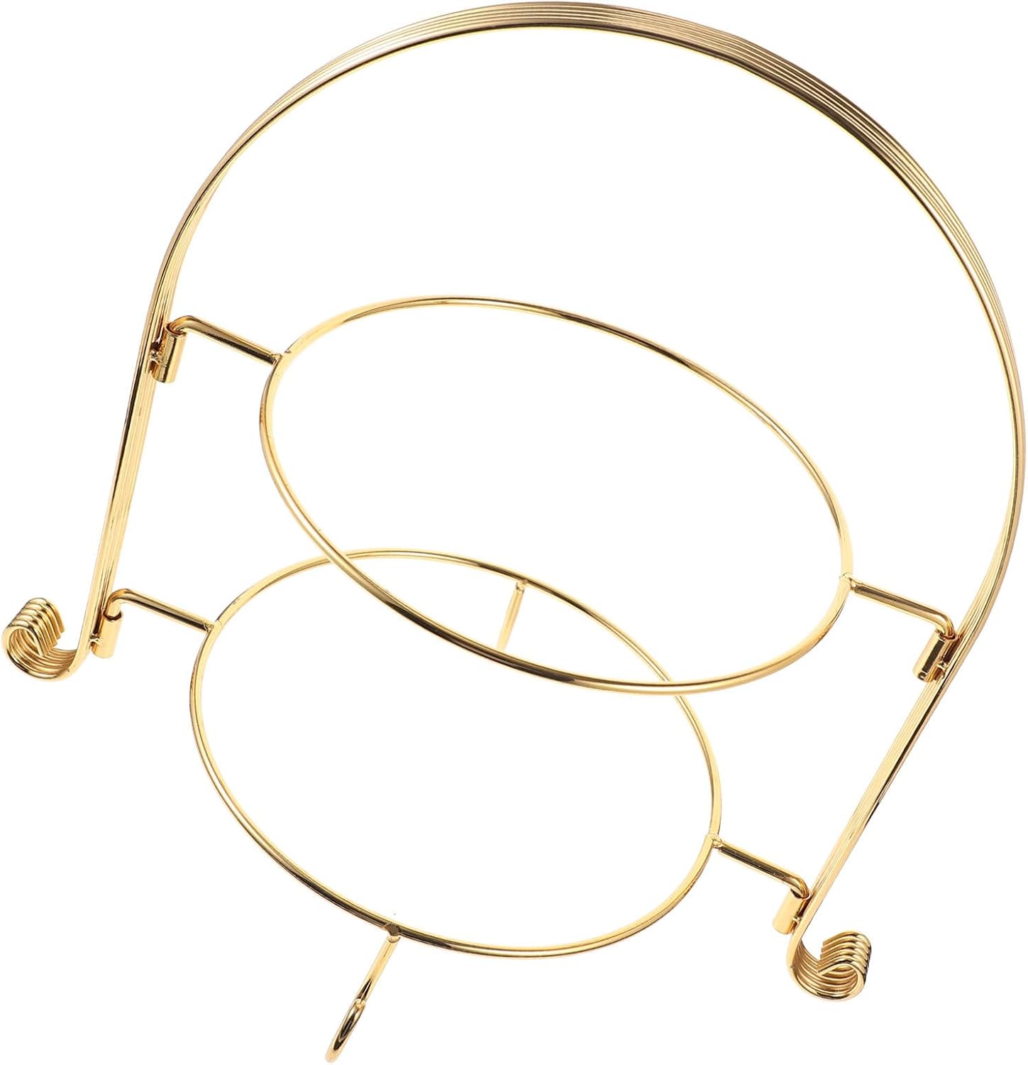 Double Layer Golden Metal Cake Stand Detachable Snack Display Rack for Cupcakes Muffins Desserts Sturdy Party Serving Tray for Weddings Birthdays Tea Parties