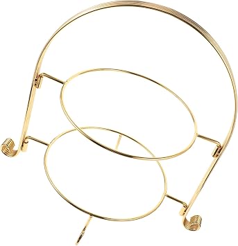 Double Layer Golden Metal Cake Stand Detachable Snack Display Rack for Cupcakes Muffins Desserts Sturdy Party Serving Tray for Weddings Birthdays Tea Parties